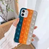 Silicone Rainbow Anti-drop Cell Phone Cases Cover pour iPhone 12 11 Pro Max X Xs Xr 7 8 6S Plus Samsung Galaxy S21 S21Ultra DHL