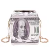 Fashion Purses Dollar Pattern Crossbody Bag for Women 2021 Chain ShouldeBag and Handbags Pu Leather Female Money Bucket