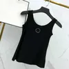 T-shirt damski Top Tank Camis marka bawełna seksowny haftowany biustonosz Camisole list krótki rękaw pępek mocno