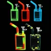 물 담뱃대 방수 흡연 파이프 물 담뱃기 Bong Dab 실리콘 호스 조인트 음료 박스 디자인 왁스 유리 그릇 높이 7 "