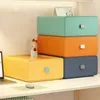 Colorful Desktop Stackable Organizer Drawer Office Accessories Storage Box Makeup Plastic Storage Container Bathroom Storage 211112