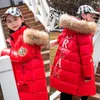 Kızlar Winterjacket Kalınlaşmak Hiçbir Yıkama Çocuk Snowsuit Genç Giyim Gerçek Kürk Yaka Çocuklar için Moda Parkas Kız 5-12YRS H0909