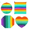 10pcs / DHL Mega Jumbo Fidget Poppers Poppers Board Rainbow Tie Raine Push Bubbles Divertido Jogo Diversão Stress Relevo Quebra-cabeça Carabiner Chaveiro Anel de Chave Autismo Especial Necessidades H4237HX