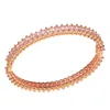 2021 Gold Bangles Design Bracelet Bracelet haut de gamme Bijoux de luxe Bijoux Friendship Bracelets Silver Rose Crystal Womens Fashion4735877
