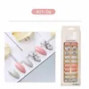 Fashion Water Drop Shape False Nails for Women Girls 24 Pcs Tips Jelly Glue Recyclable Fake Nail