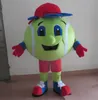 Halloween belle mascotte de tennis vert Costume de haute qualité personnaliser dessin animé balle de tennis en peluche Anime thème personnage adulte taille carnaval de noël déguisement