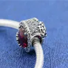 100% 925 Sterling Silver Radiant Rose with Snowflake Charm Bead Fits European Pandora Style Jewelry Charm Bracelets