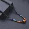 6mm naturel pierre de lave énergie perle à la main corde tressée colliers de perles pour les femmes fille fête Club décor Yoga bijoux
