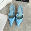 Super quality brand women Sandals pumps low heel luxury designer Brushed leather slingback pump lady wedding party dress shoes