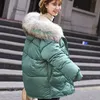 Winter Elegant Women Cotton Jacket Outwear Big Fur Hooded Parka Long Coats Casual Thick Solid Coat 210423