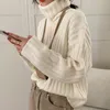 Casual Solid Knitwear Tops Loose Warm Turtleneck Pullover Vintage Knitted Jumpers Long Sleeve Female Women Sweaters 210430