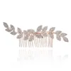 Crystal Beads Headdress Sticks Combs Gold Leaf Hairpins for Bride Wedding Accessories Hair Ornaments Bridal Headpieces