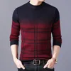 Maglione da uomo inverno autunno girocollo a maniche lunghe pullover elasticizzato tinta unita adatto per uomini alla moda C Grande S