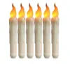 6pcs/set LED Flameless Candles Battery Operate Lamp Dipped Flickering Electric Pillar Candles Wedding Party Decoration SN3230