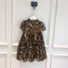 designer girl Dress Toddler Baby Girls Leopard Dress kids Clothes Print short sleeve Dresses child Summer Outfit