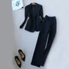 Pantalons de mode à deux morceaux pour femmes Bureau de mode d'été Lady Suit Long Suit Blazer High Wide Leg Elegant Clothing Sett