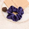 Satin Silk Scrunchies Kvinnor Elastiska Gummi Hårband Tjejer Solid Ponytail Hållare Slips Rope Tillbehör