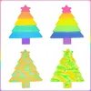 Large Silicone Christmas Tree Squeeze Toy Macaron ChristmasTree Finger Bubble Toy Factory Wholesale Free DHL1853491