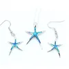 Ohrringe Halskette Sea World Starfish Design Fire Synthese Opal Anhänger Ozean Tier Maxi Halsketten für Frauen Boho -Schmuck Set