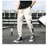 Men's Side Pockets Cargo Harem Pants New Ribbons Black Hip Hop Casual Male Joggers Trousers Fashion Casual Streetwear Pants Y0811