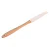 1 قطعة أدوات كعكة مكشطة دائم الخشب مقبض utensil ملعقة كريم الزبدة القابل للإزالة سيليكون