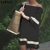 Beach SundrWomen Sexy Off Shoulder Party DrFemale Vintage Mini Dr2021 Summer Holiday Casual Plus Size Vestidos X0529