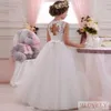 Robe de bal ivoire longueur au sol, jolie robe de demoiselle d'honneur pour enfants, robes de fête de mariage pour filles, nouvelle collection