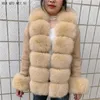 fur cardigan real coat natural knitted sweaters s racoon vest women 210925