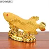 Chinese Style Lucky Home Office Company Car Talisman Money Drawing Fortune Arowana Golden Resin Fish Decorative Statue 211105