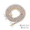 Ny mode hip hop smycken iced ut bling aaa zircon 1 rad tennis kedja halsband män guld silver charms armband halloween x0509