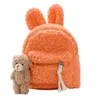Fashion Kids Migne Rabbit Doll Sac à dos en peluche Bunny Ear Kindergarten School Sac hiver chaude polaire de voyage en plein air A58744561117