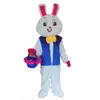 Costume della mascotte del coniglio di Halloween Cartone animato di alta qualità Coniglietto di Pasqua Peluche Personaggio a tema anime Formato adulto Carnevale di Natale Festa di compleanno Vestito operato