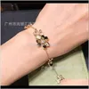 Bangle Bracelets Drop Delivery 2021 925 Sterling Brand For Women Sier Chainbracelet Praty Wedding Jewelry Gold Color Flower Clover Bracelet 2