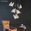 Kelebek kolye lambası nordic başucu avize lüks merdiven minimalist yatak odası salonu restoran sanat lambaları