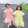 Girl dress princess summer children's girl baby bouffant gauze girls clothes 210701