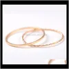 Bandringe Trendy Metalllegierungsbeschichtung Zweiteiliges Set Twist Simple Golden Fine Tail Knuckle Hand Fingerring Frauen Hochzeitsgeschenke Accesso 284Jo