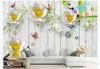 Photo Custom 3D Wallpaper wooden board idyllic relief flowers Mural For Living room sofe TV background wall Painting