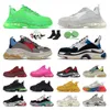 Fashion Men Women Casual Dad Scarpe Red Neon Triple-S Designer Sneaker Triple S Black Pink Clear Crystal Cleanble Sole Bottom Platform Luxury M33