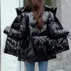 Jocoo Jolee, зимняя парка в корейском стиле, женская повседневная парка с воротником-стойкой, толстое теплое пальто с хлопковой подкладкой, элегантная блестящая верхняя одежда 210518