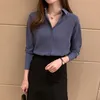 Blusas Women's Shirt Classic Chiffon Blouse Female Plus Size Loose Long Sleeve Shirts Lady Simple Style Tops Clothes 10489 210521
