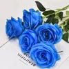 Dekoratif Çiçek Çelenkleri 1/2/3pcs 50cm uzunluğunda şube buket mavi ipek gül çay yapay düğün masa sonbahar süslemeleri sahte bitkiler
