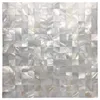 Art3d 30x30cm 3D Wall Stickers White Seamless Mother of Pearl Tile Shell Mosaic for Bathroom/Kitchen Backsplashes(6-Piece)