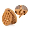 Bamboo Trivet Non-Slip Värmebeständig Hot Pot Hållare Mat Kuddar Kaffe Te Cup Hållare Table Dekorativ för Hot Pans Dishes Coaster