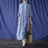 女性のためのジョニーチャーの中国風の服のためのハーフスリーブ秋プリントフローラル女性チャイナ島の服210521