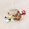 Breloques en verre à vin de noël, 12 pièces/ensemble, tasse, anneau de Table, pendentifs de noël, fournitures de décoration