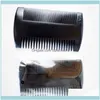 Care & Styling Tools Hair Productshair Brushes All Black Wood Spray Paint Pear Peach Tree Comb With Pu Leather Beard Brush Drop Delivery 202