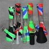 Silicone Bongs Percolators Hookahs Perc Removable Straight Water Pipes Glass Smoking Bong With Bowl Mini Dab Rigs