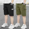 Boys Shorts Casual Solid Colors Elastic Waist Baby Boy Pants Summer Calf Length Kids Trousers Soft Children Clothes 210723