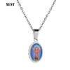 Pendentif Colliers XLNT Gros Chanceux Or Argent Couleur Émail Béni Chaîne Femmes Filles Christianisme Bijoux