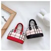 Designer kids princess purse handbags fashion girls plaid printed shell messenger bags children PU leather wallet women metals cha9006817